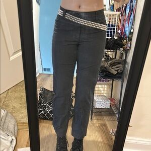 Grey white stripped jeans